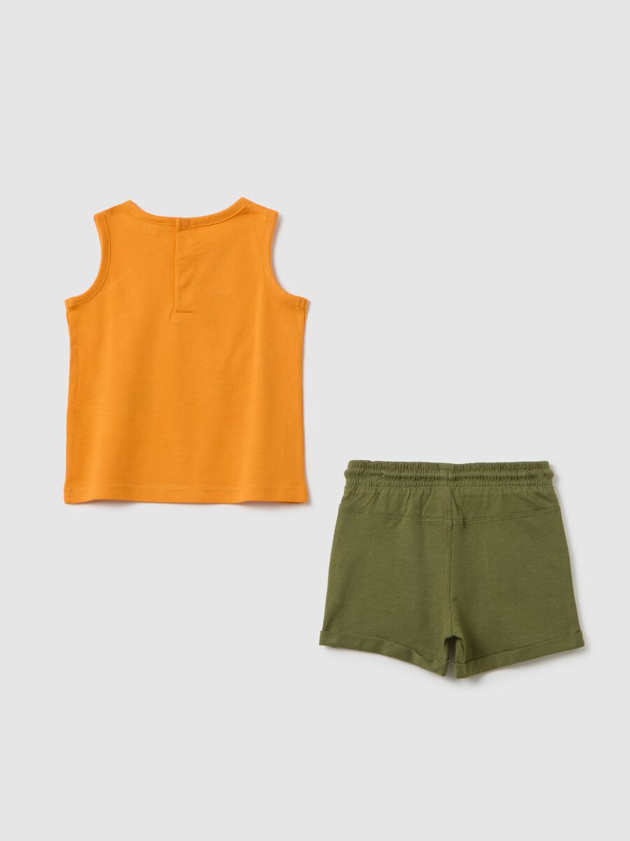 Children's jogging set in orange and green pure cotton regular fit with elasticated waist_1