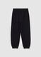 Girls' black pure cotton joggers regular fit_1