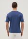 Short-sleeve pure cotton blue relaxed fit T-shirt_2