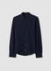 Blue long-sleeve pure cotton piqu&eacute; polo shirt, regular fit_0