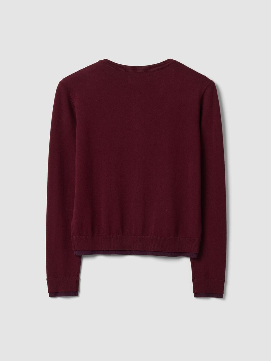 Red viscose-blend cardigan in plain knit_5