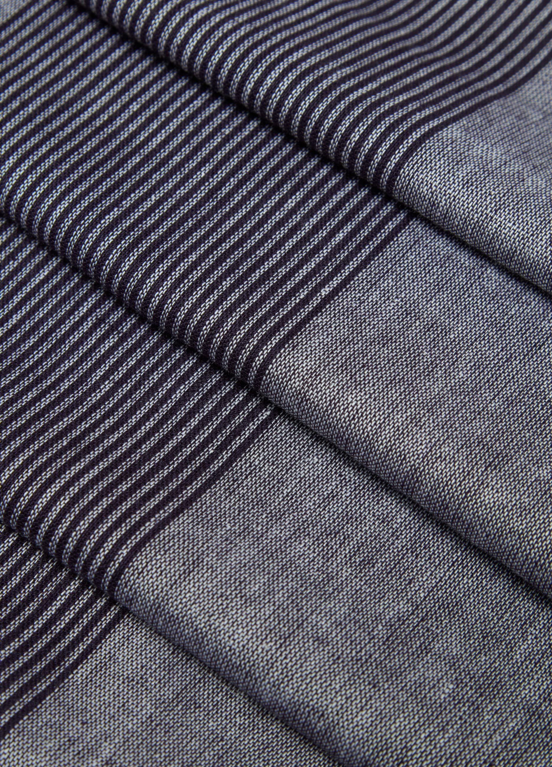 Colourblock pashmina with striped motif