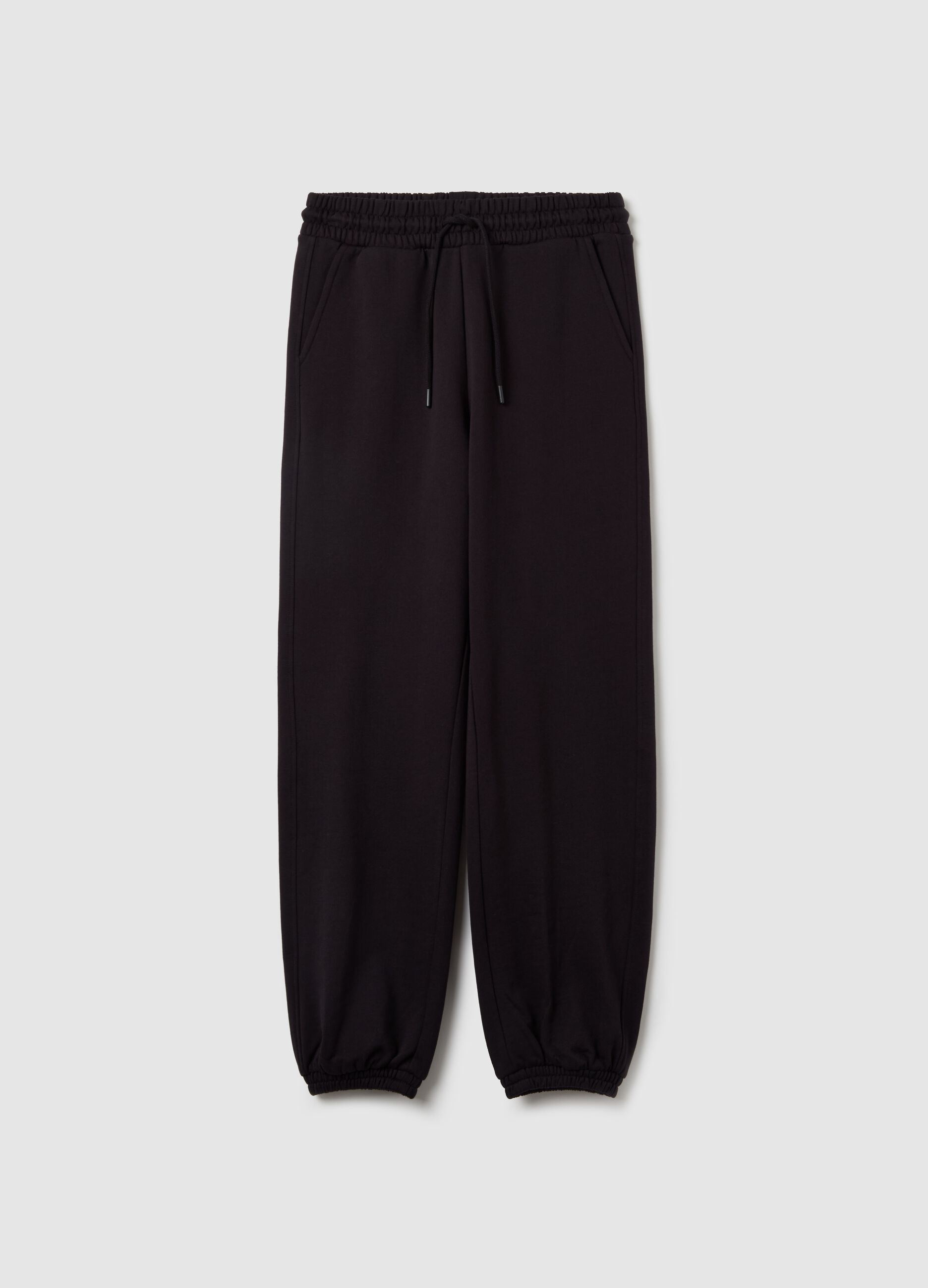 Fleece joggers with drawstring