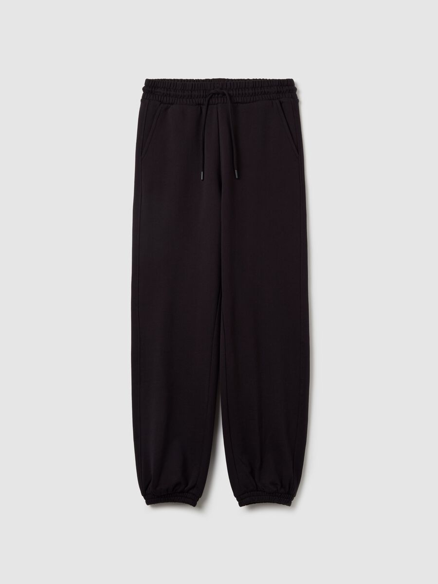 Fleece joggers with drawstring_4