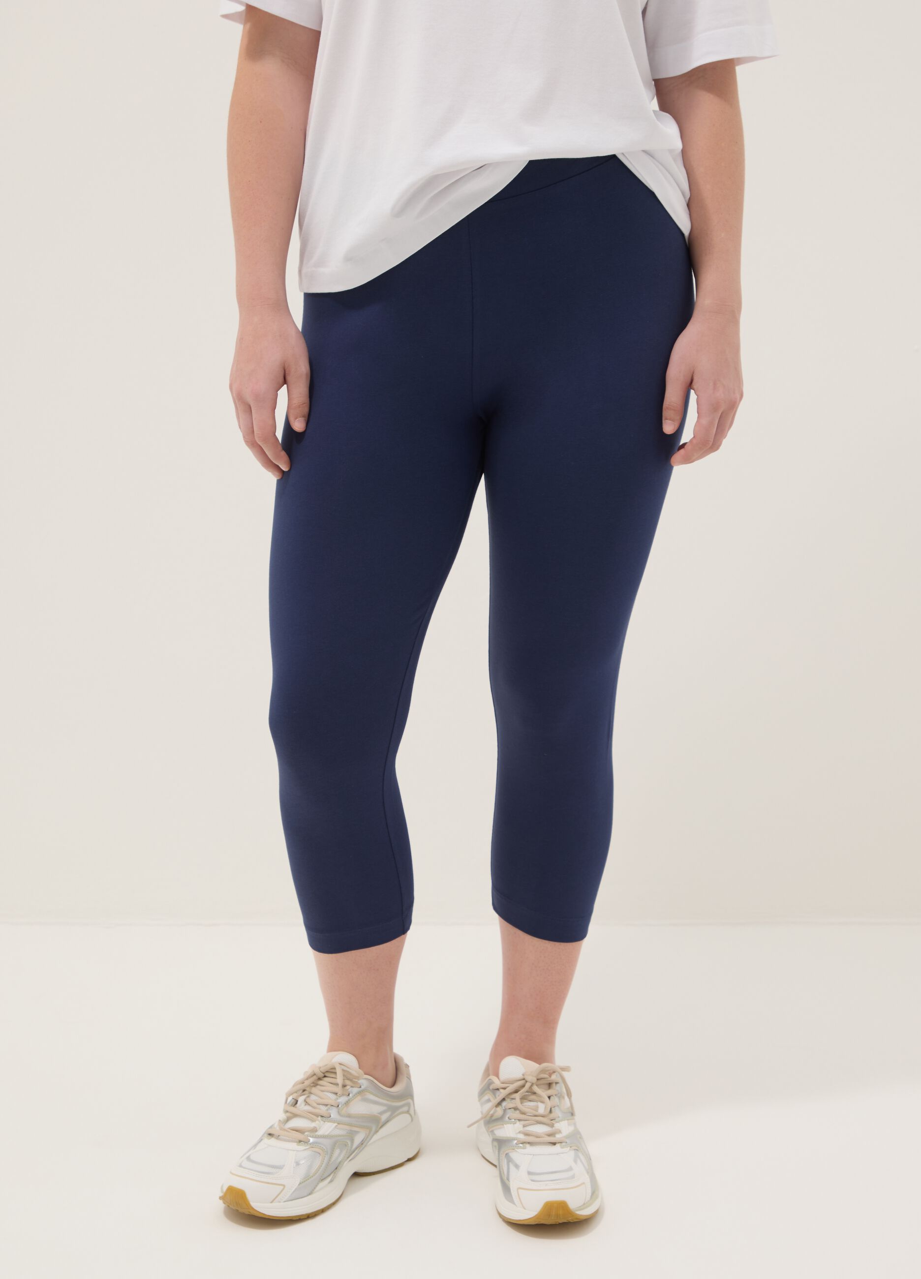Leggings blu in cotone elasticizzato skinny fit