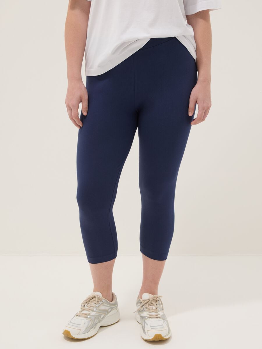 Blue stretch cotton leggings_1