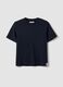 T-shirt blu a maniche corte in puro cotone regular fit_4