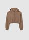 Girls' brown cotton blend fitted full zip hoodie_0