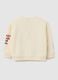 Beige newborn sweatshirt in pure cotton regular fit_1