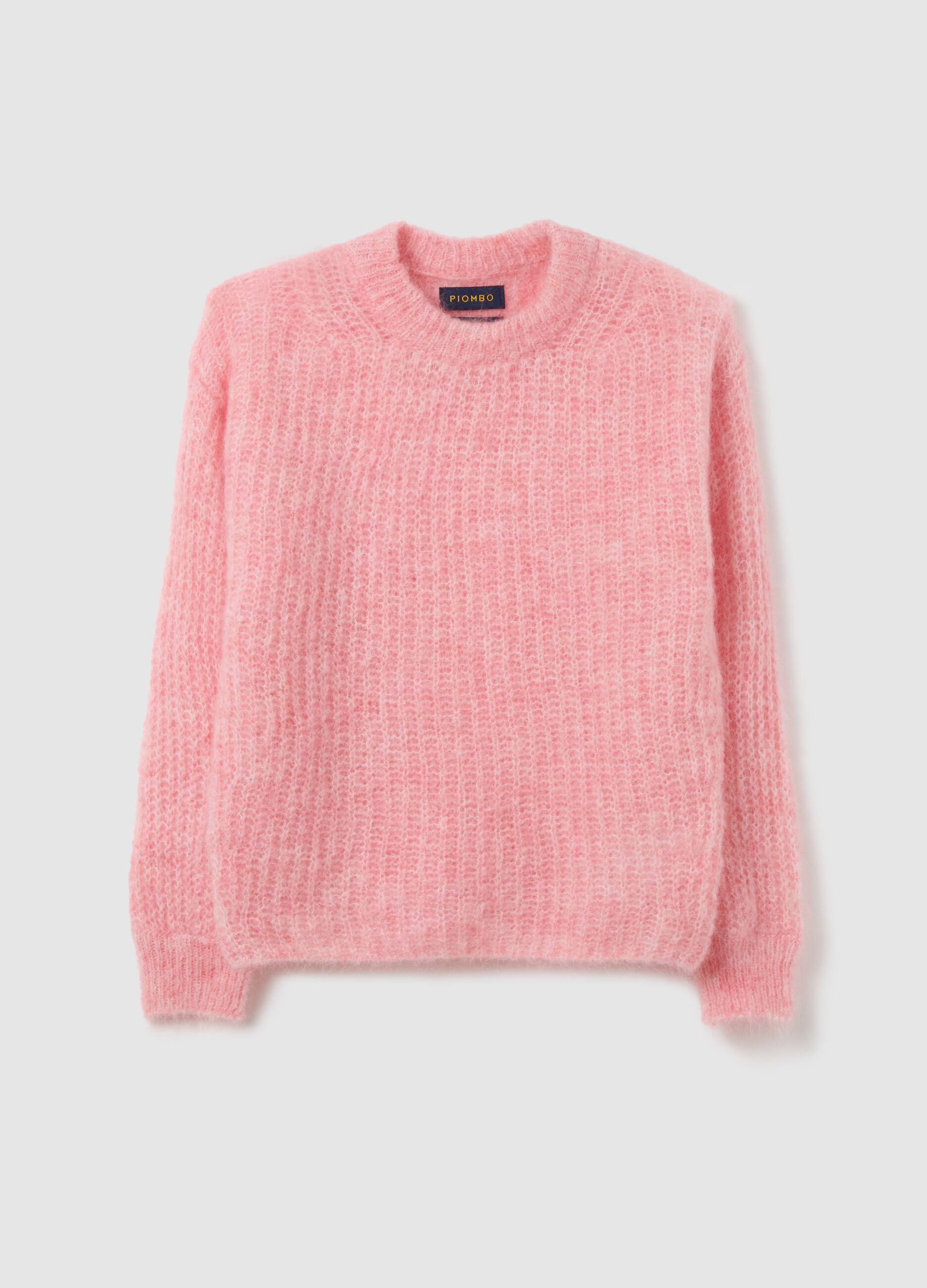 Oversized pink crew neck sweater