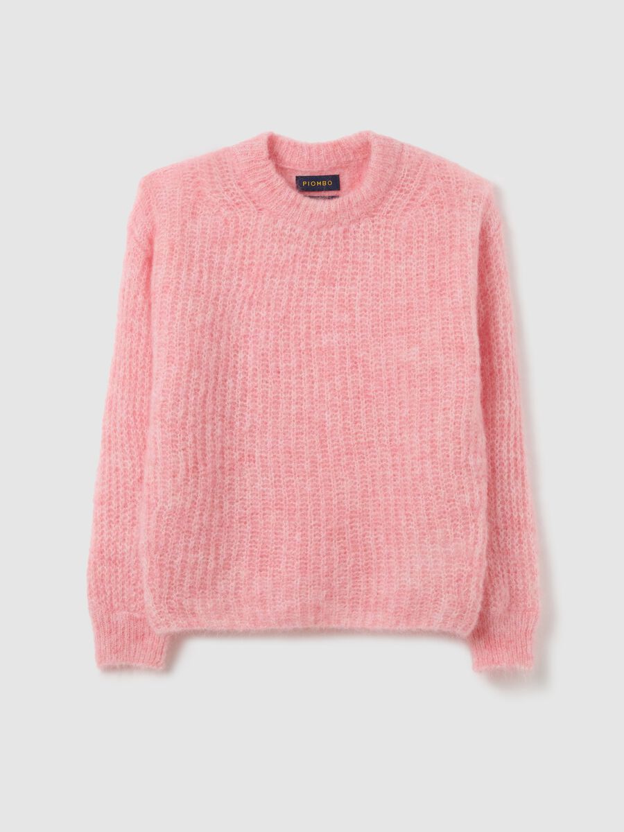 Oversized pink crew neck sweater_0