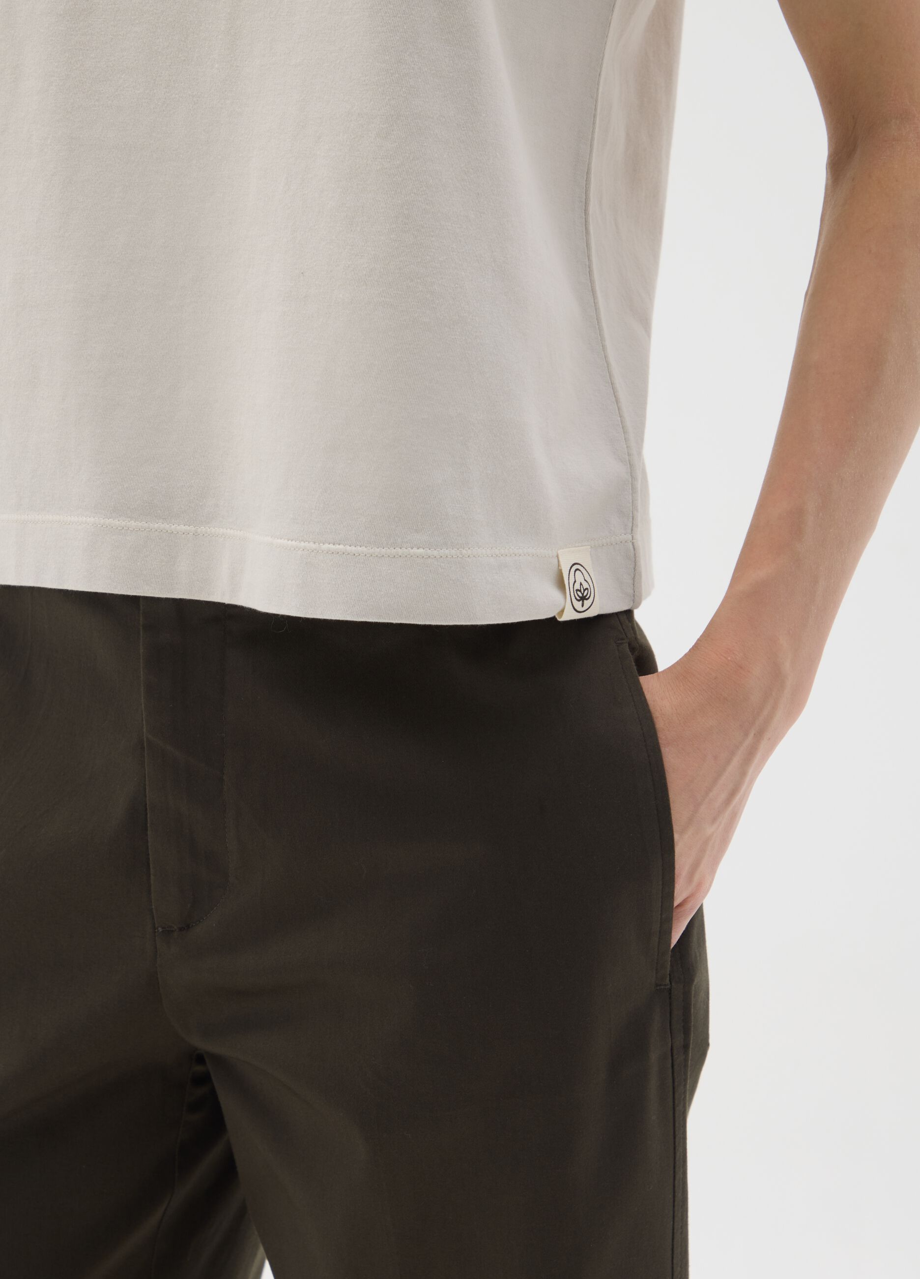 White T-shirt in pure Italian cotton regular fit