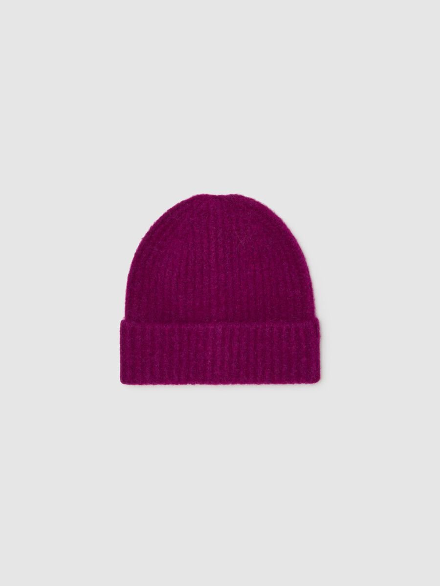 Purple Knitted Beanie_0