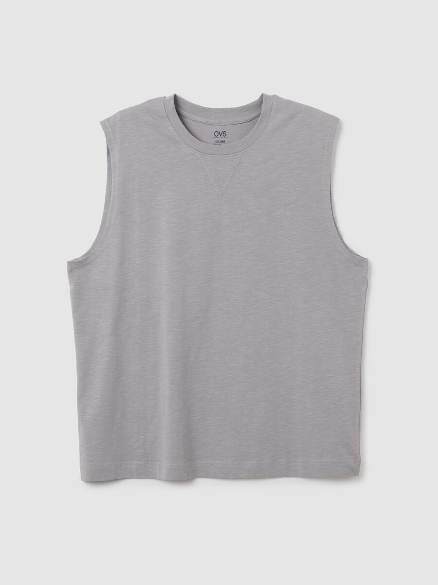 Canotta da uomo in puro cotone grigia regular fit_0