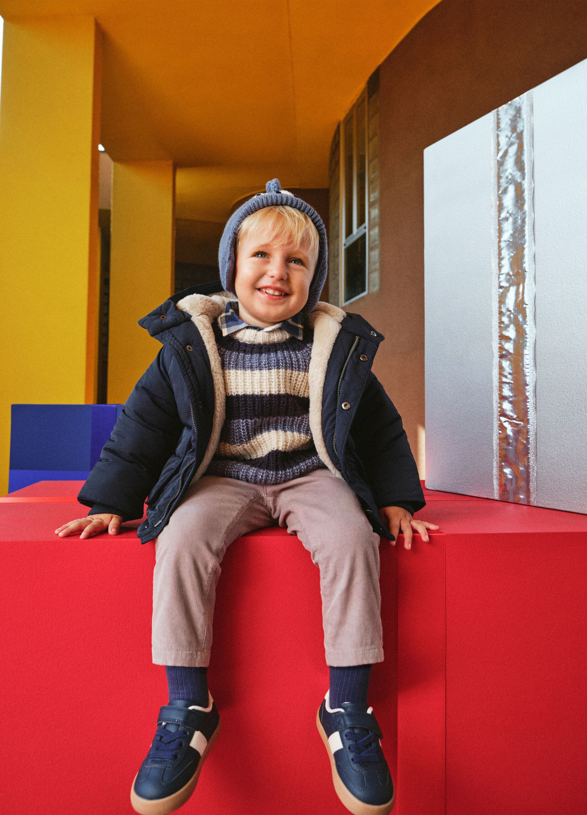 Multicoloured striped regular fit children's jumper