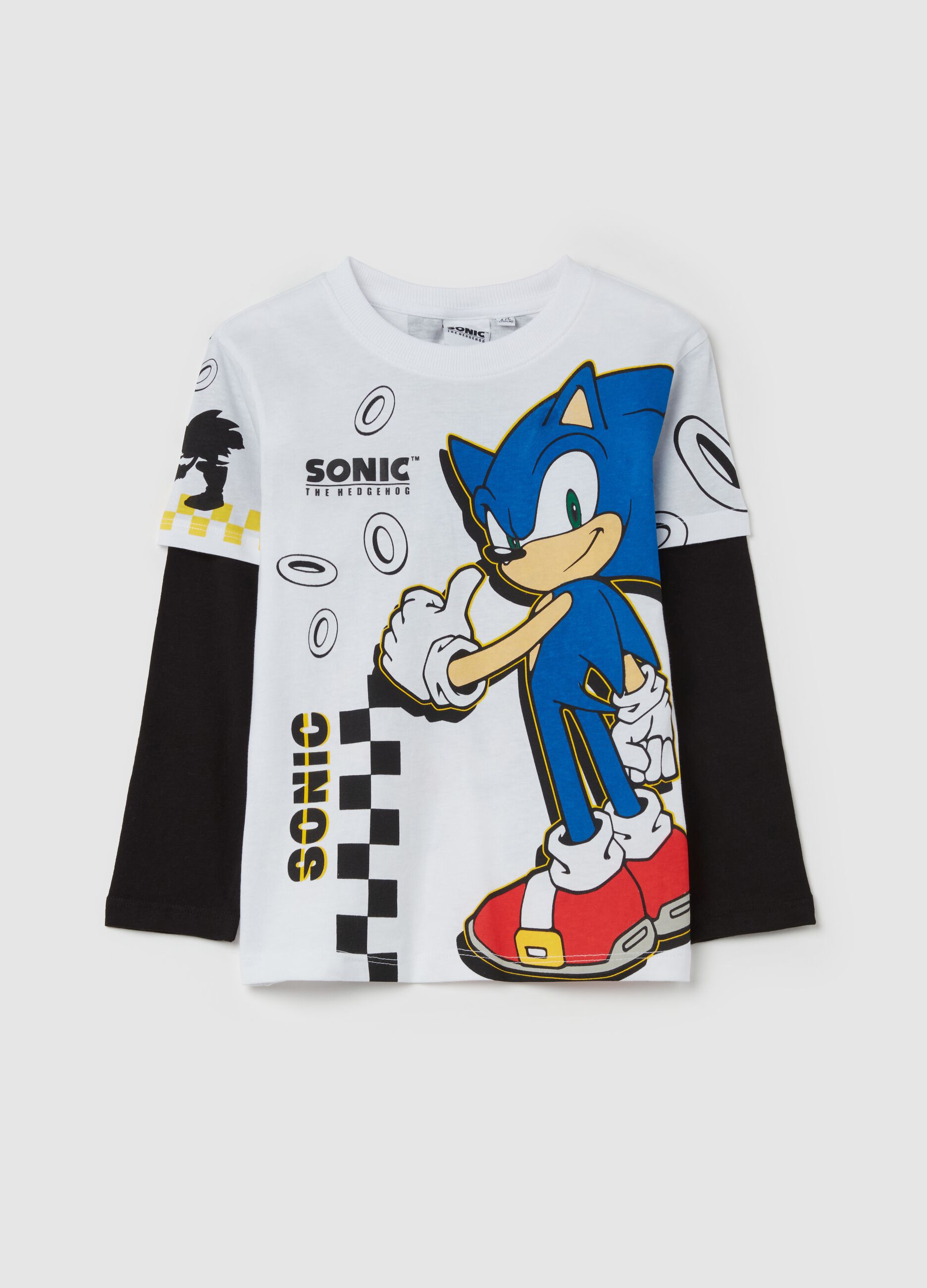 T-shirt with long sleeves and Sonic print