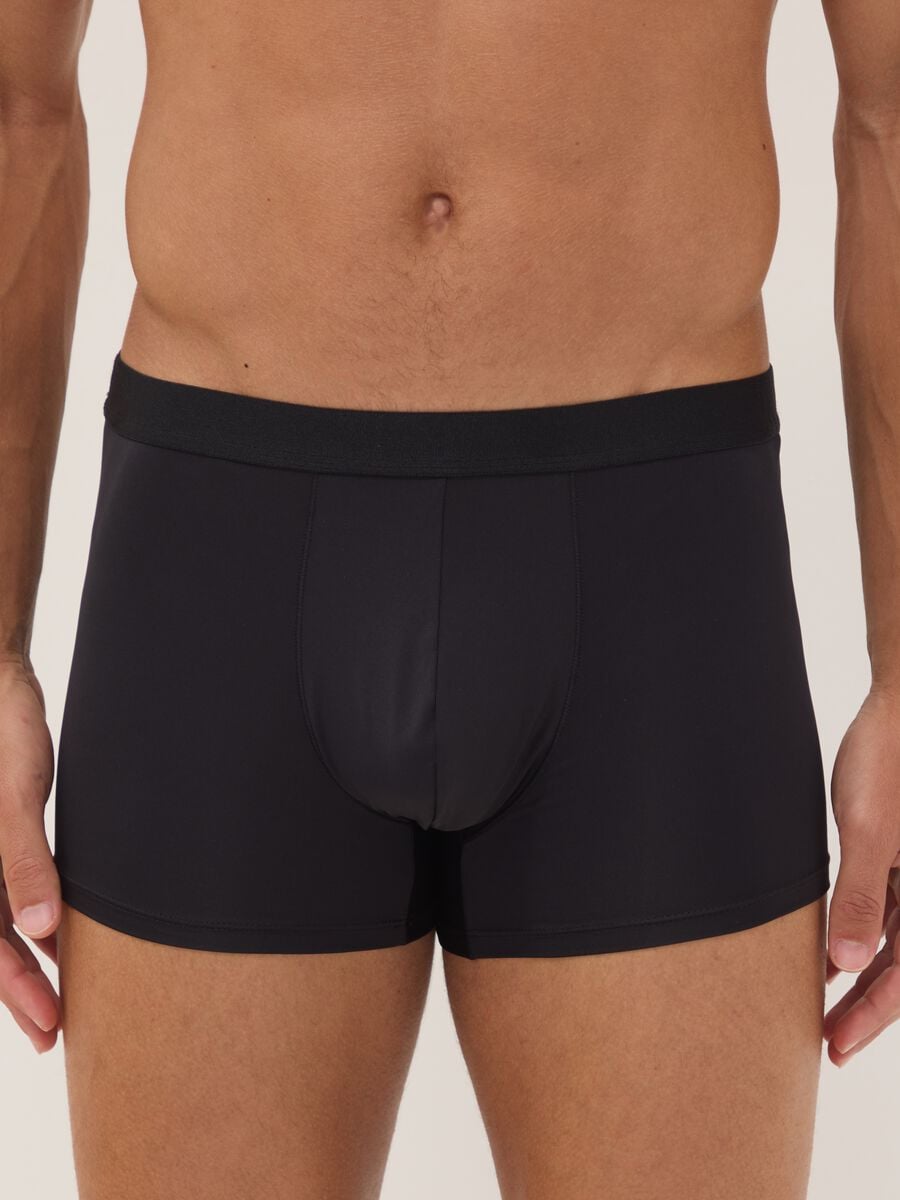 Three-pack of black stretch microfibre boxers_1