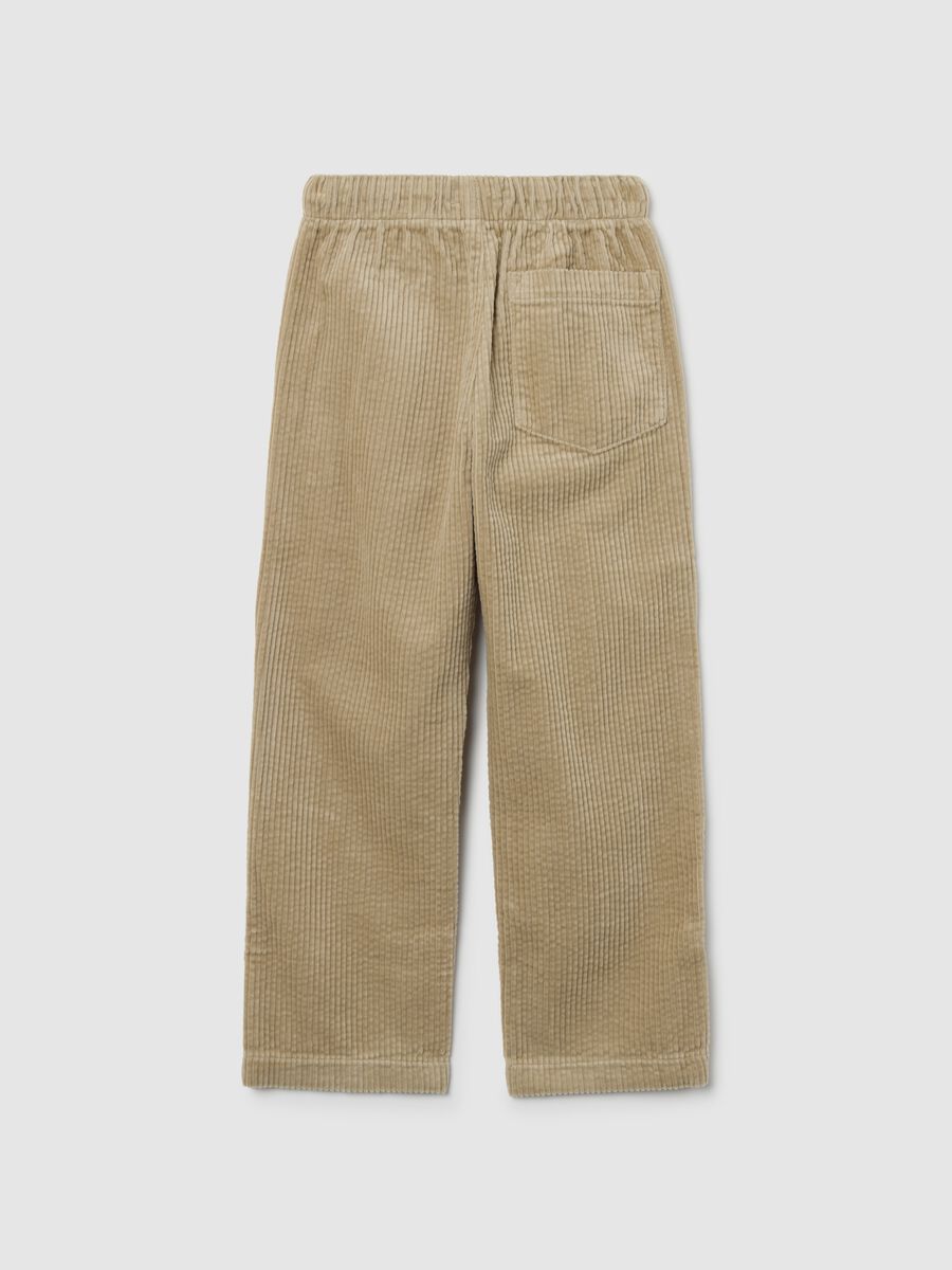 Child's Beige Regular Fit Pure Cotton Trousers_1