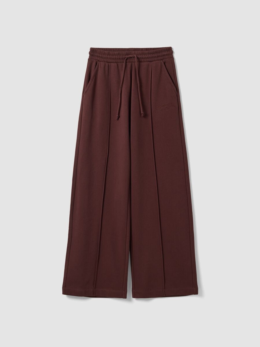 Brown cotton-blend straight-fit joggers_0