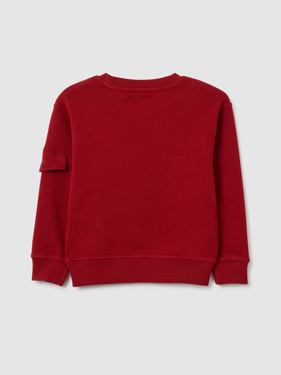 Felpa da bambino in puro cotone rossa oversize_1