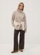 Camel viscose-blend jumper with ribbed high neck, regular fit_1