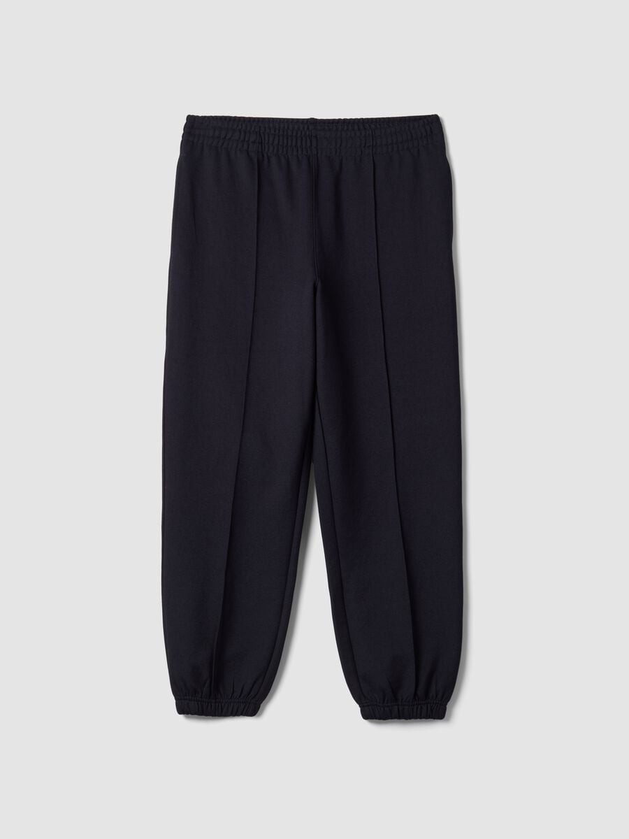 Pantaloni jogger blu notte in tessuto elasticizzato relaxed fit_3
