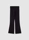 Black stretch cotton flare fit leggings for girls_4