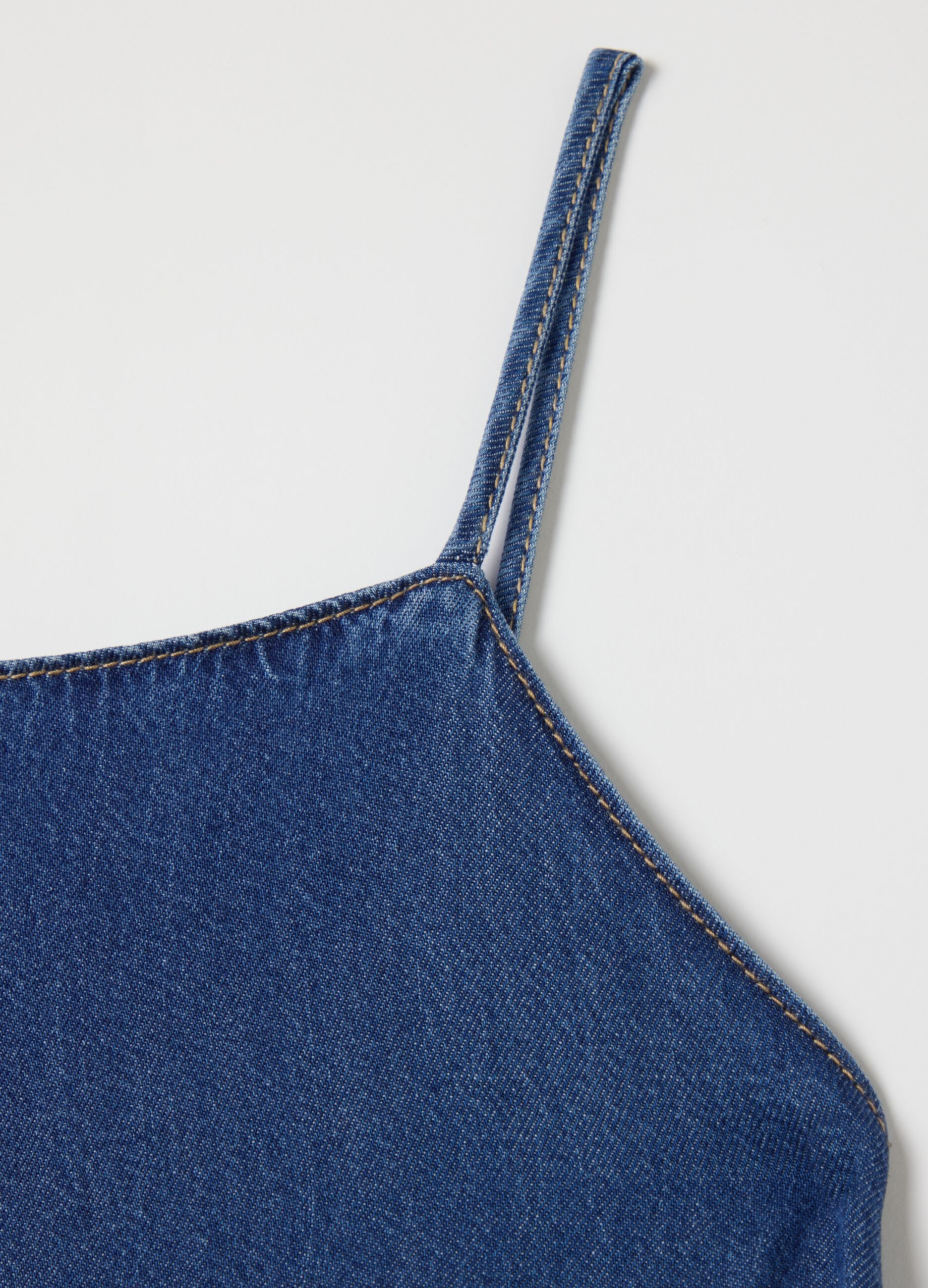 Women's Long Dress in Lyocell and Denim Cotton