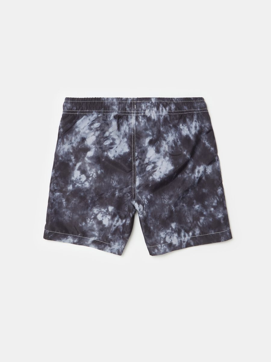 Tie-dye swimming trunks with drawstring_1
