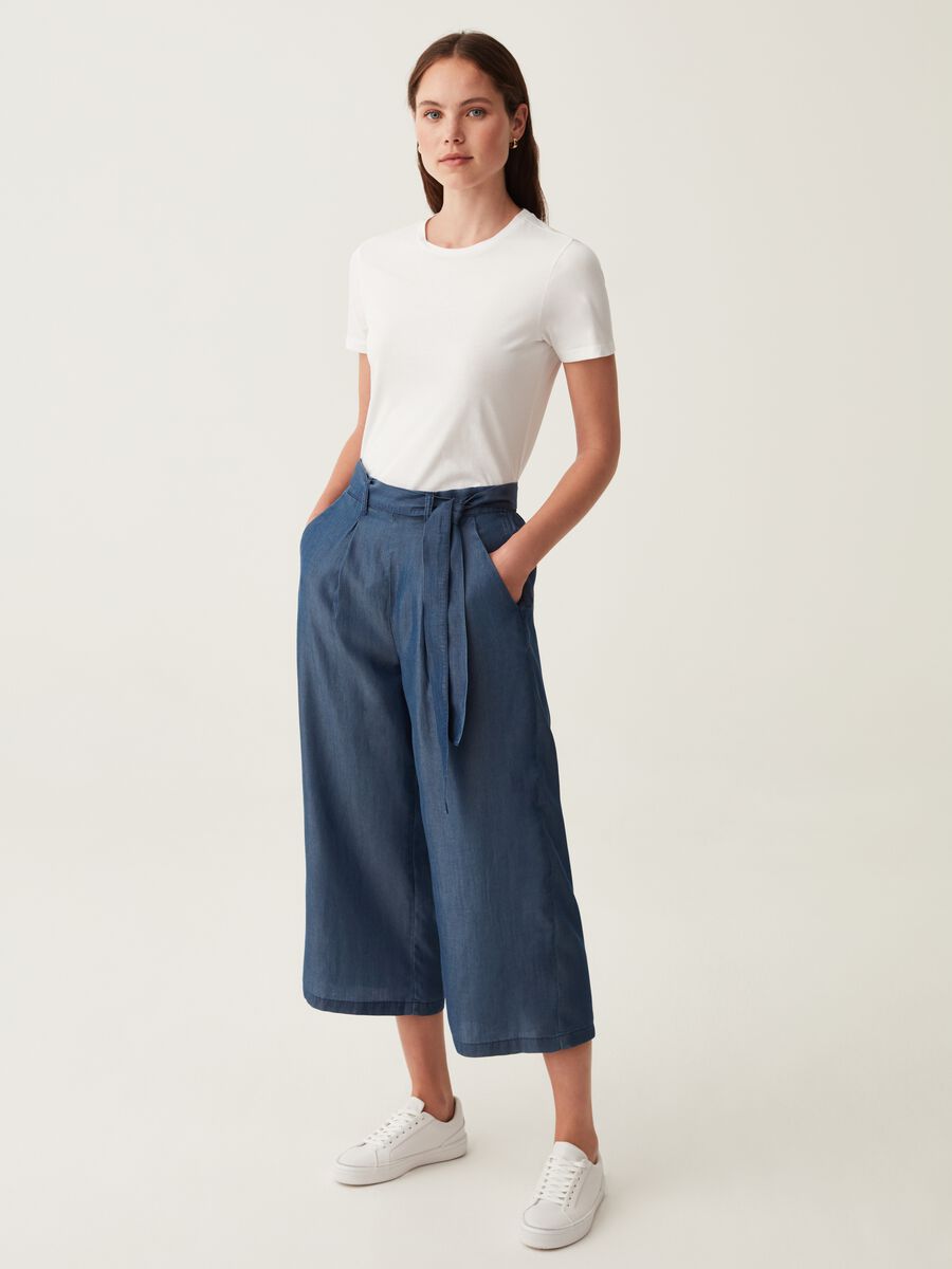 Jeans cropped wide leg con pinces_0