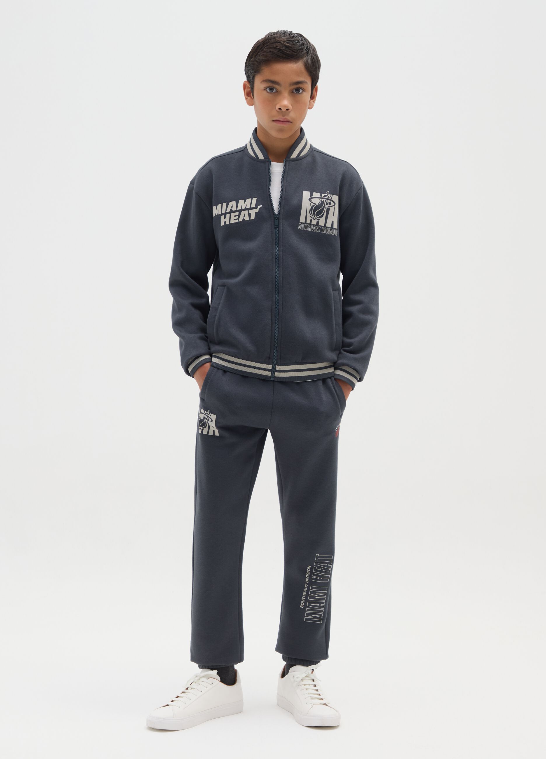 Children's blue cotton blend regular fit trousers Miami Heat