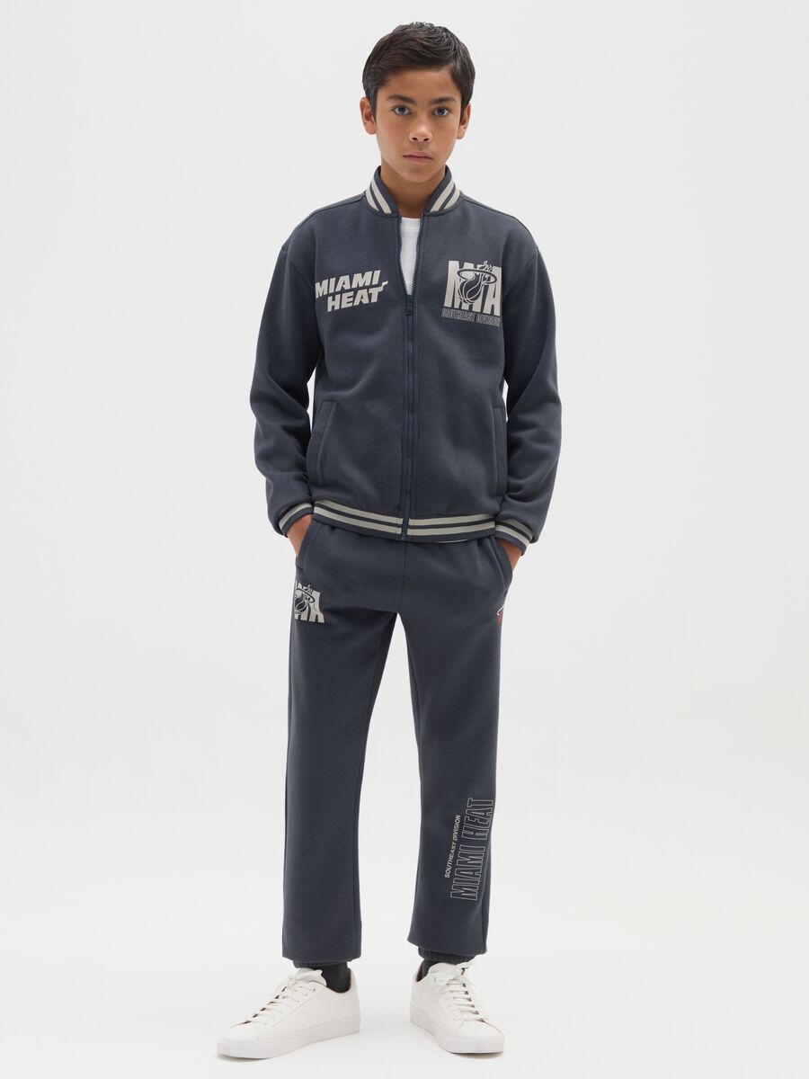 Children's blue cotton blend regular fit trousers Miami Heat_0