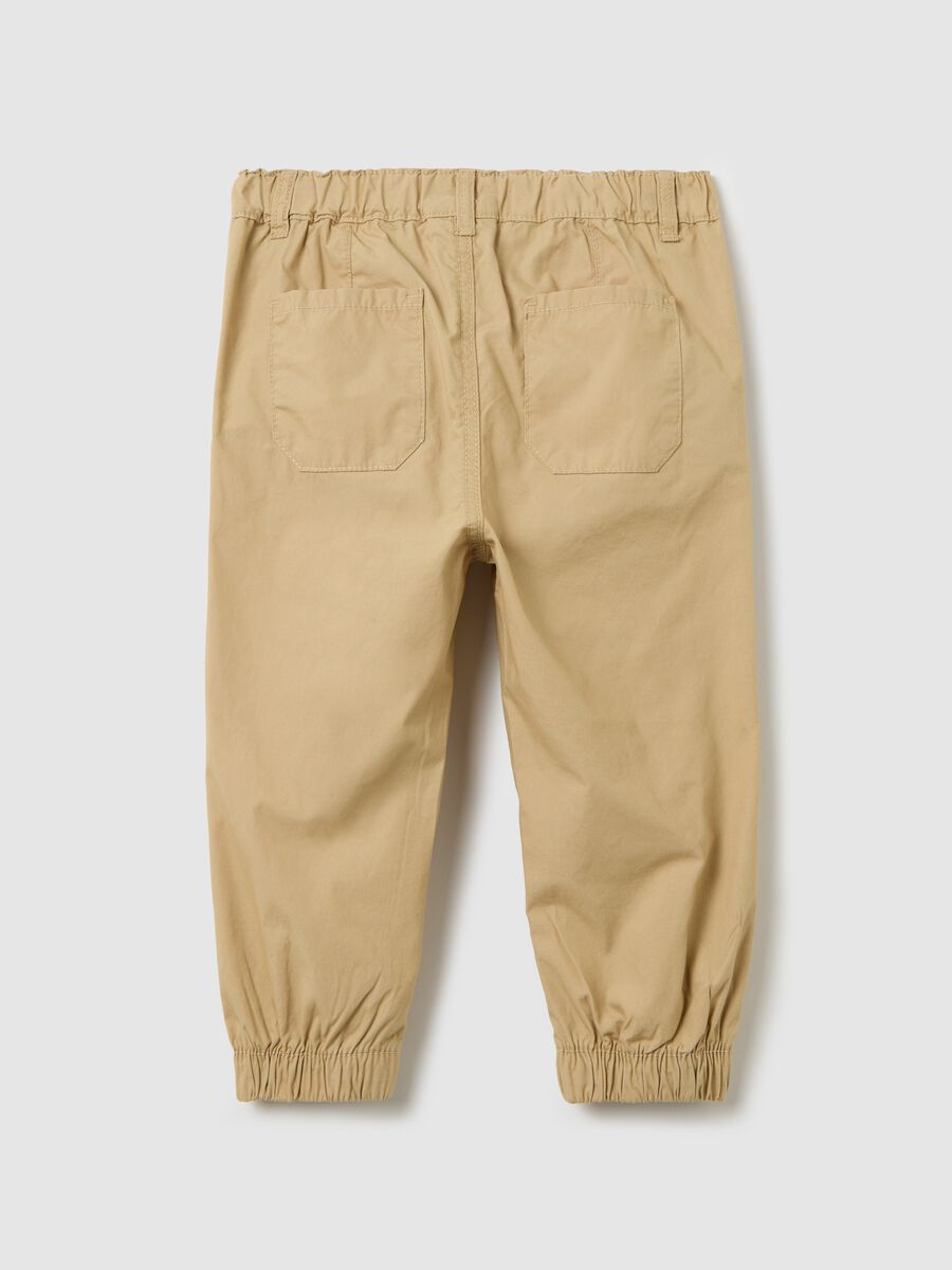 Poplin trousers with elasticated edging_1