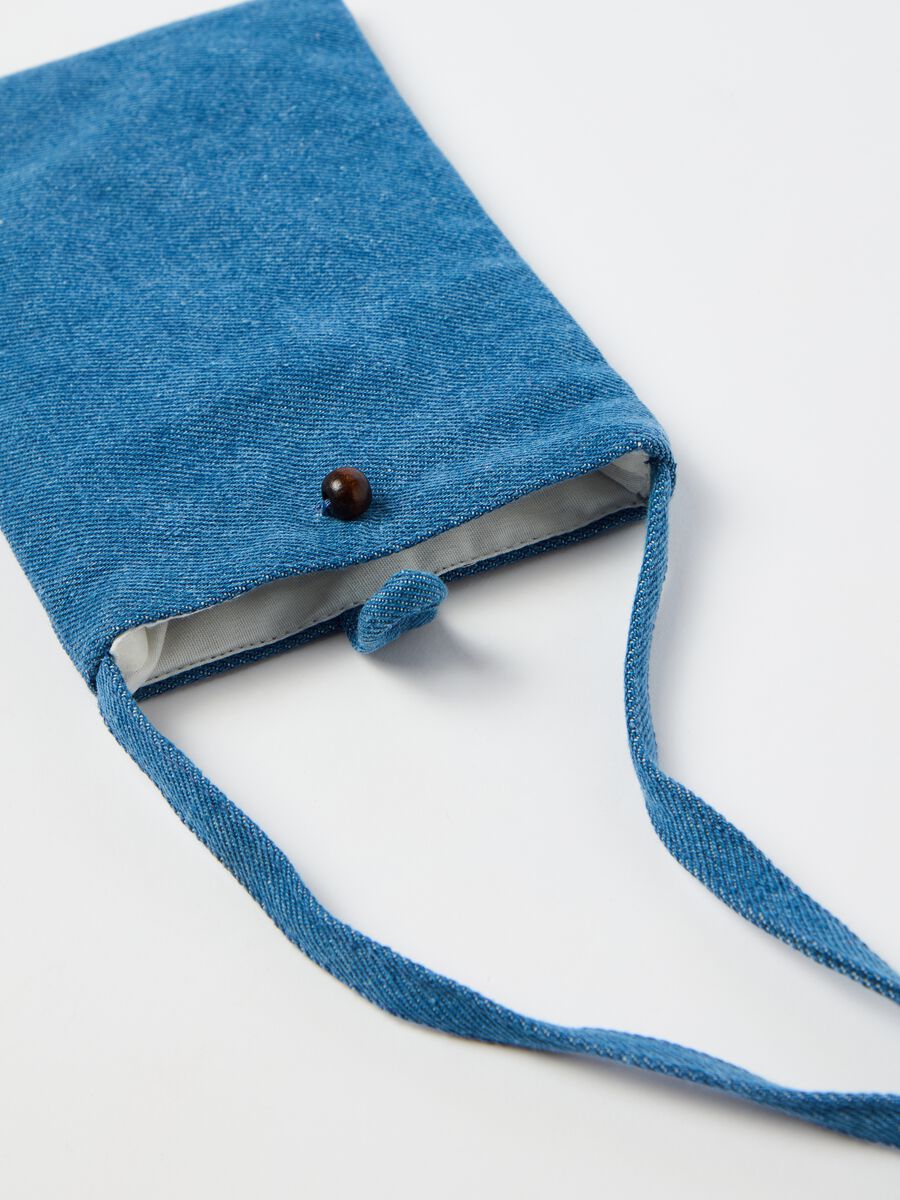 Mobile phone holder in twill with shoulder strap_2
