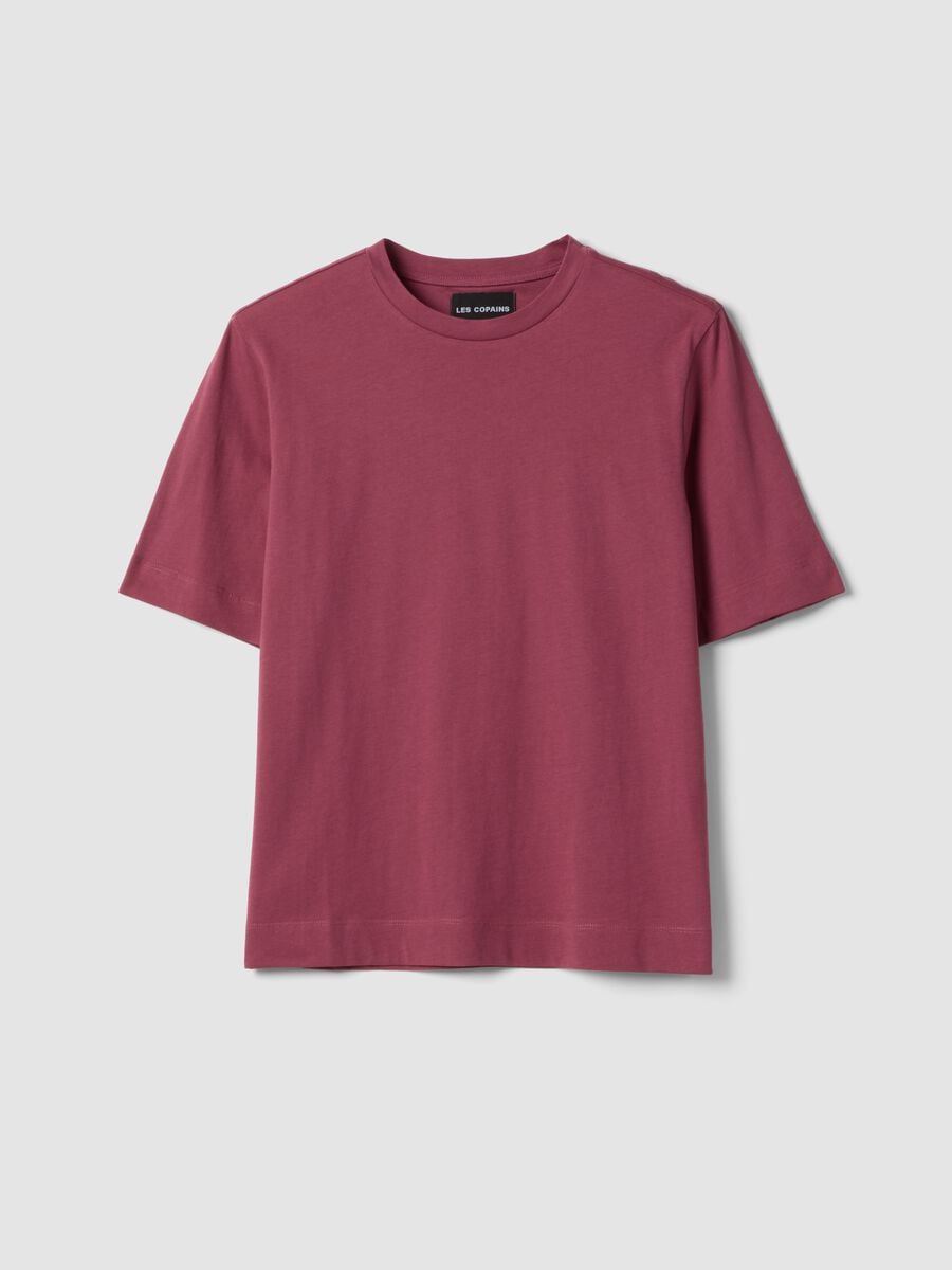 Purple short-sleeved pure cotton T-shirt_4