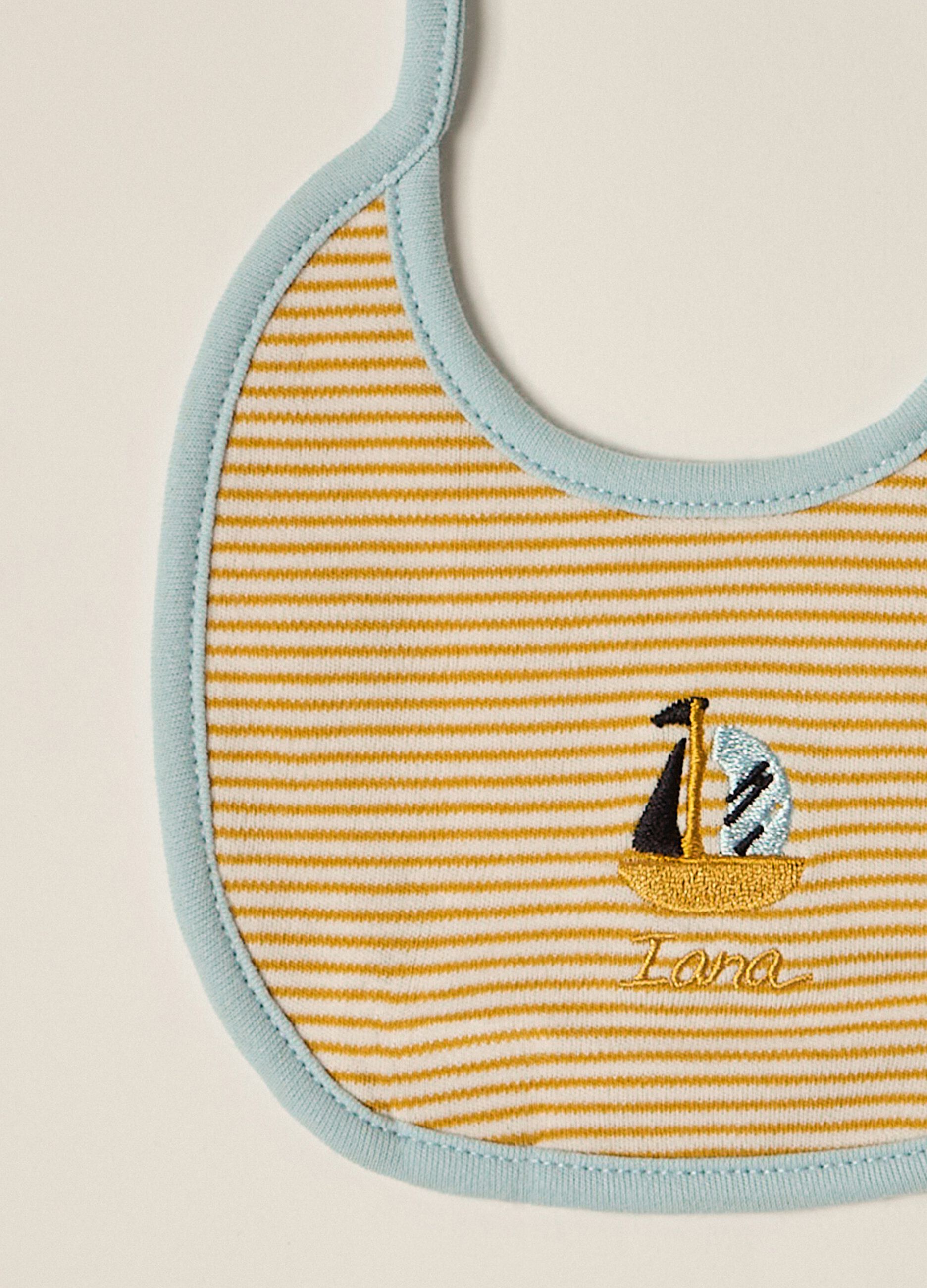 IANA newborn boy two-pack bibs in 100% cotton