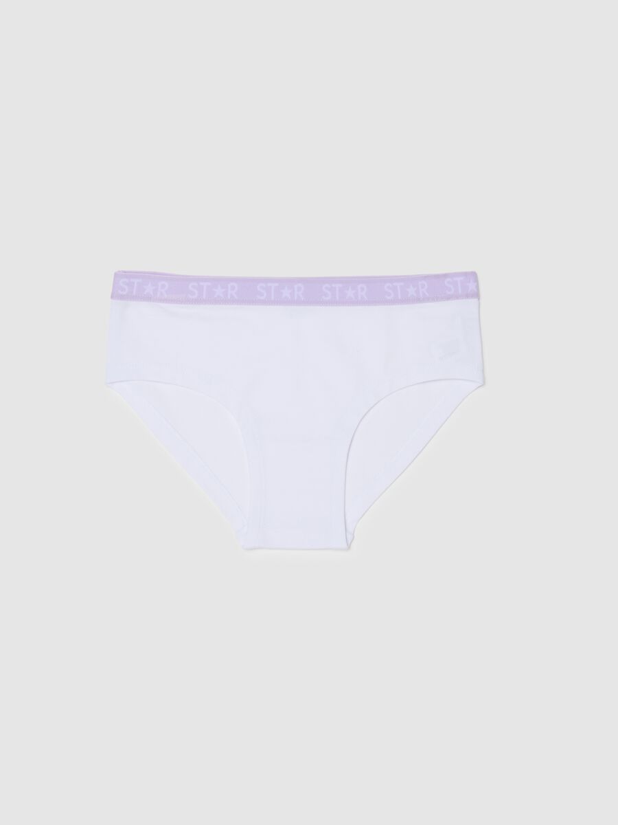 Mutandine in cotone elasticizzato bianche per bambina regular fit_0