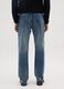 Jeans dritti in puro cotone blu_2