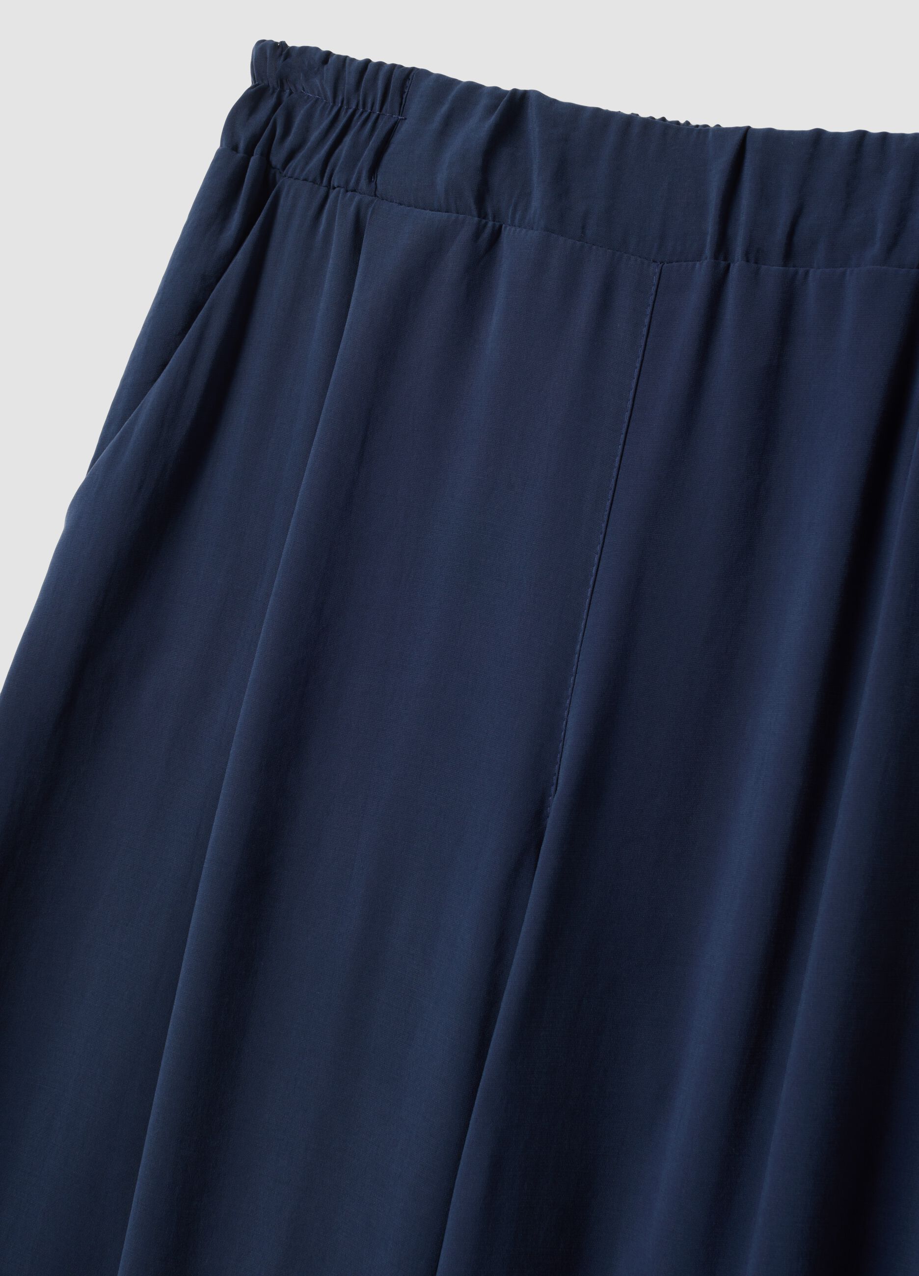 Blue viscose-blend palazzo trousers