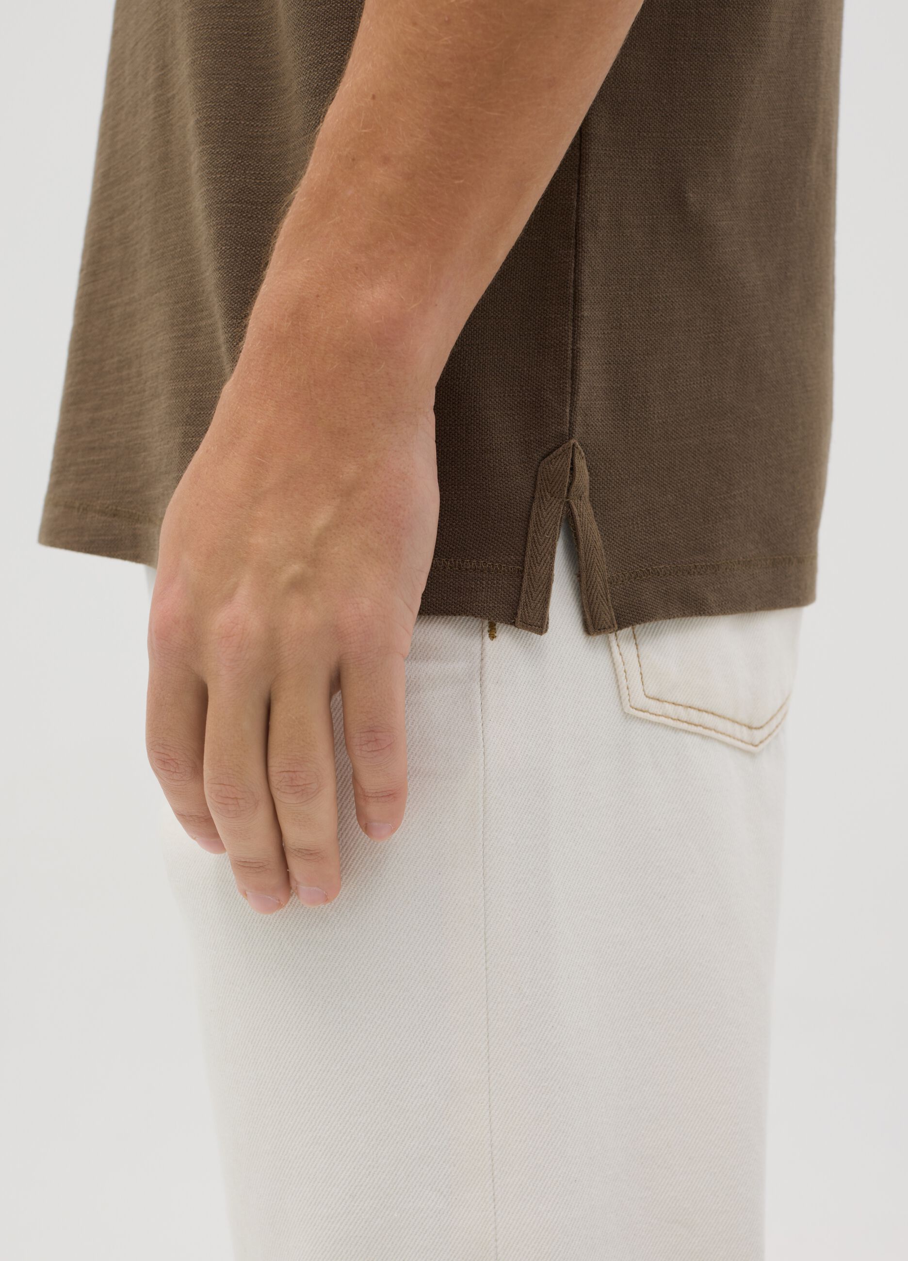 Brown pure cotton polo by Ovs