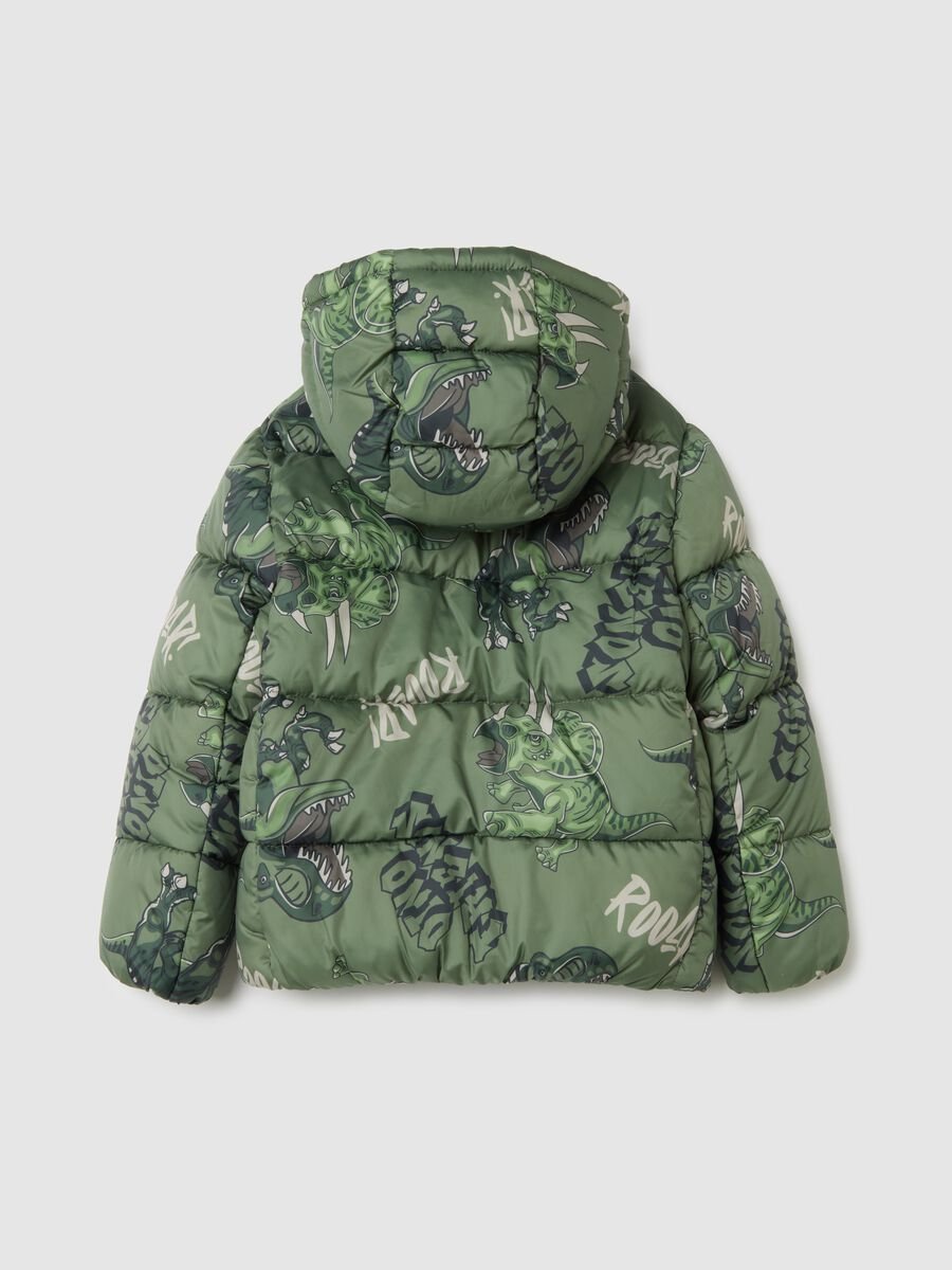 Green Padded Kids Jacket with Hood_1