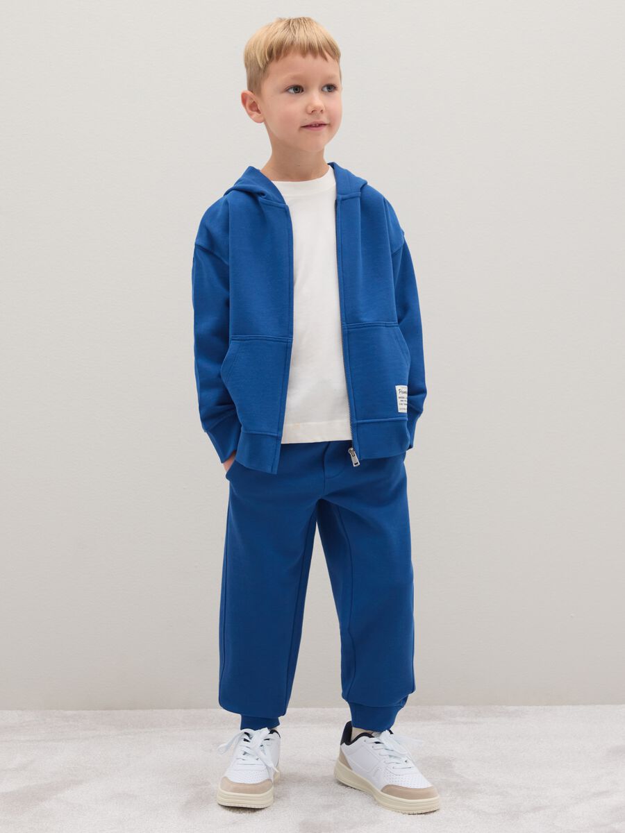 Boys' blue pure cotton trousers regular fit_0