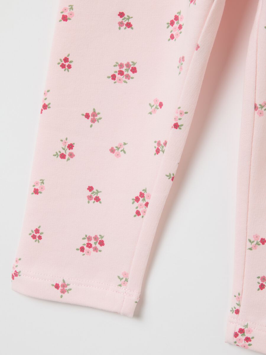 Girls' pink stretch cotton leggings_3
