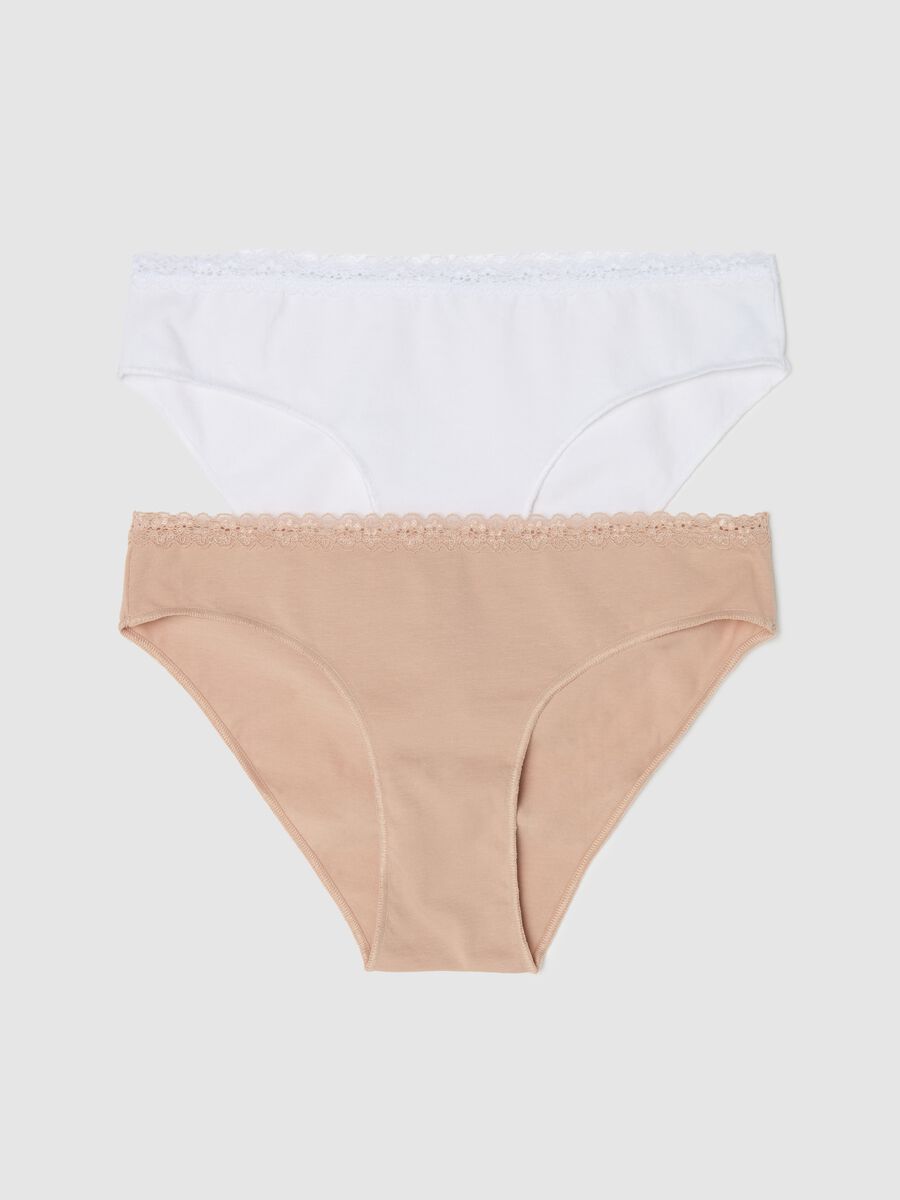 Two-pack briefs in stretch cotton with lace_4