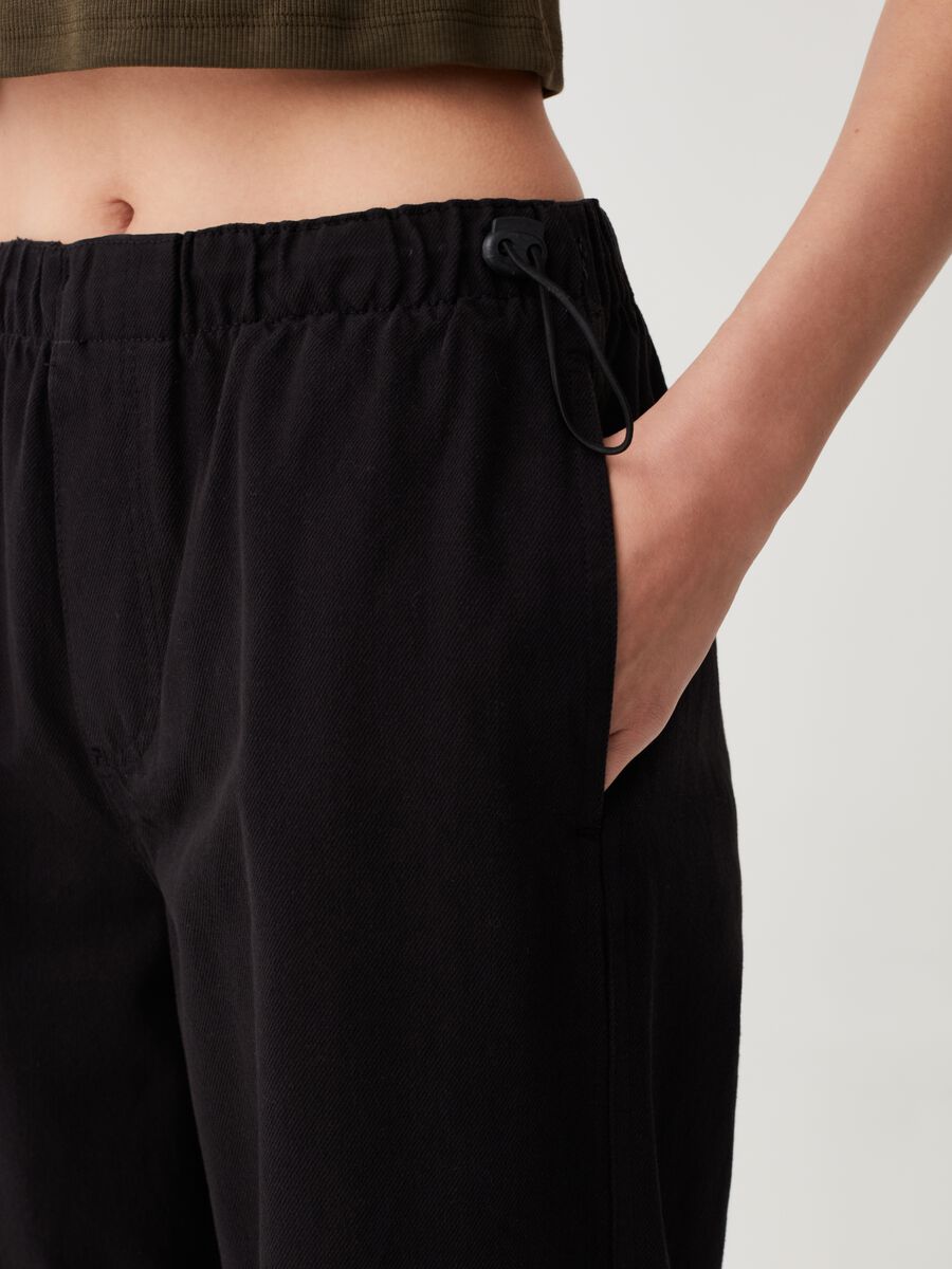 Pantaloni parachute in twill_3