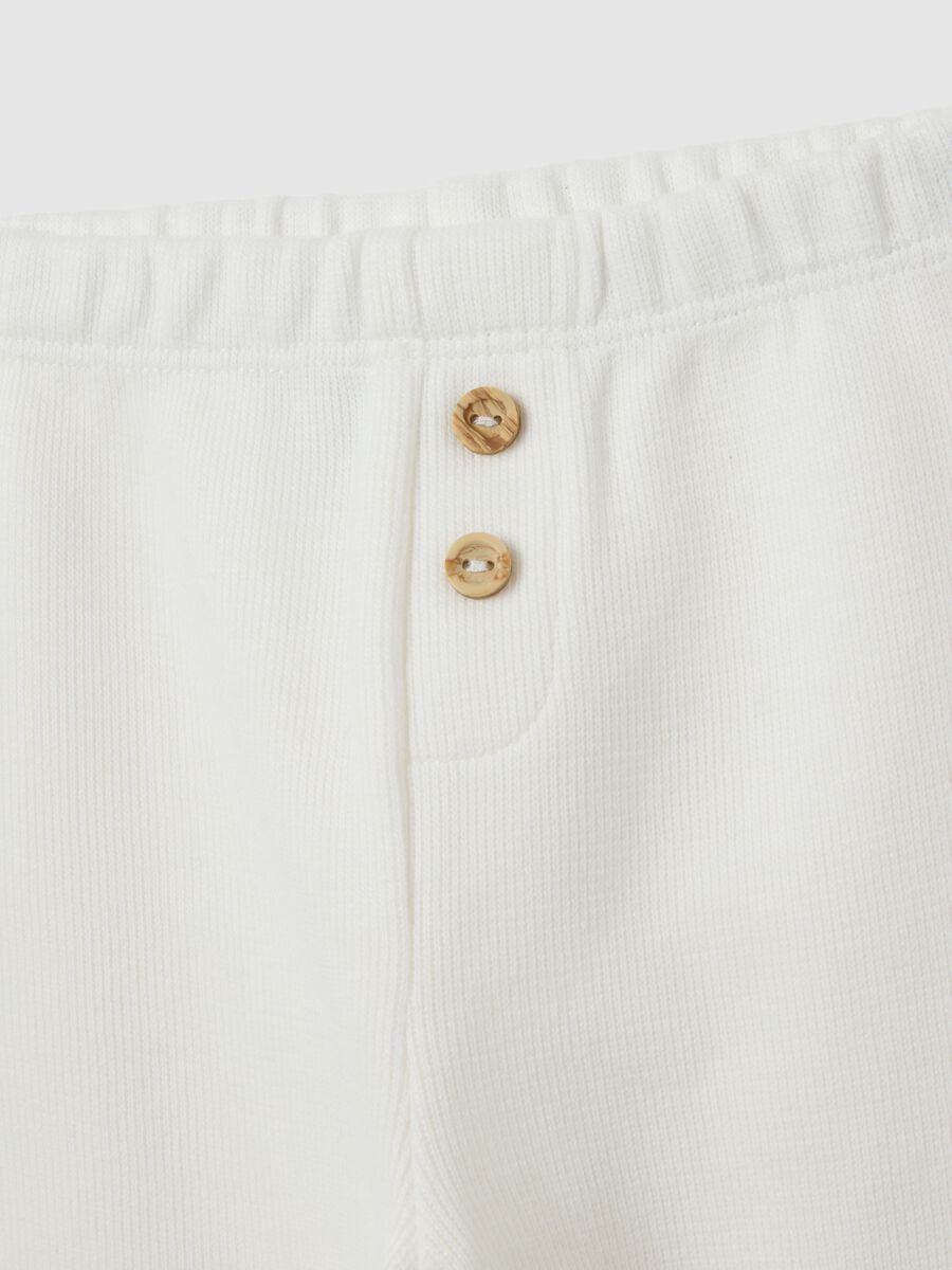 Baby girl white cotton leggings regular fit with ruffles_2