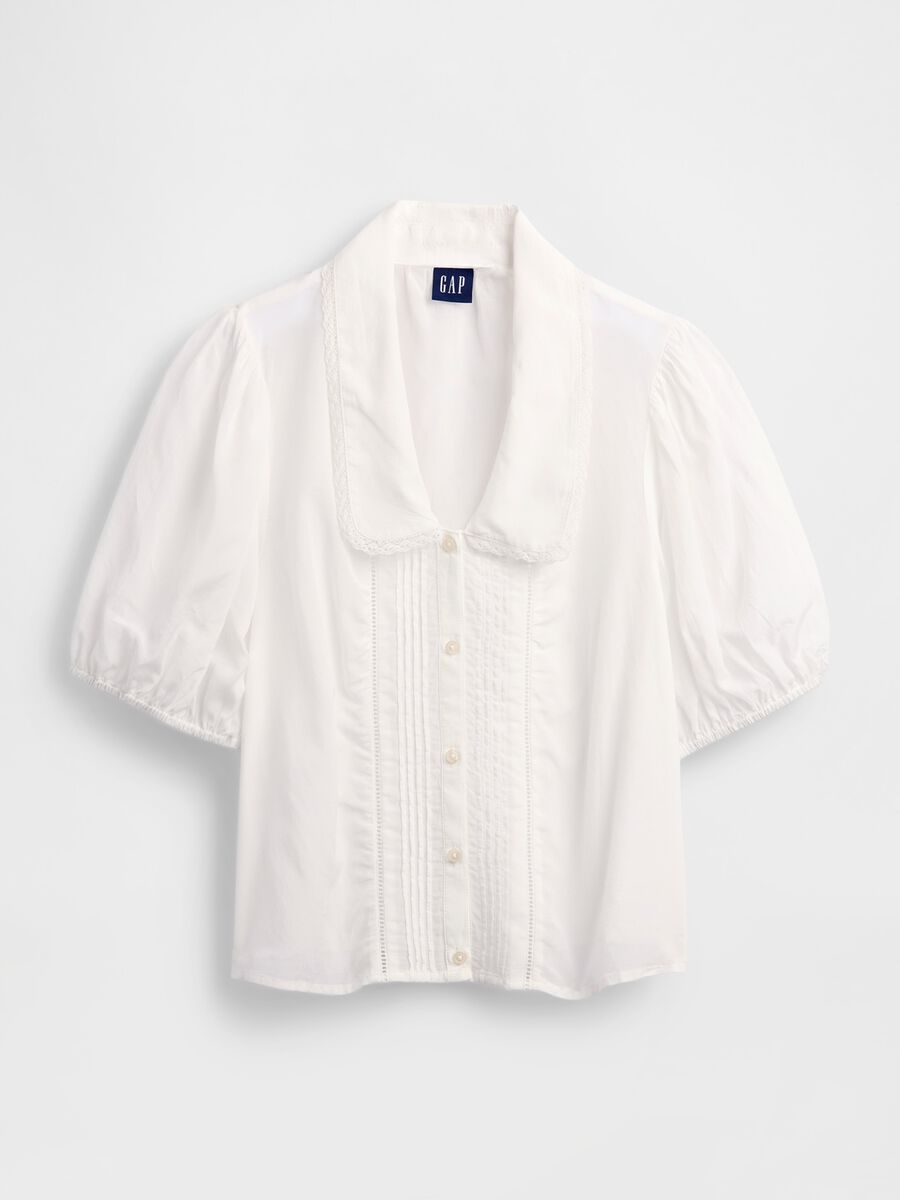 White blouse with short puff sleeves_4