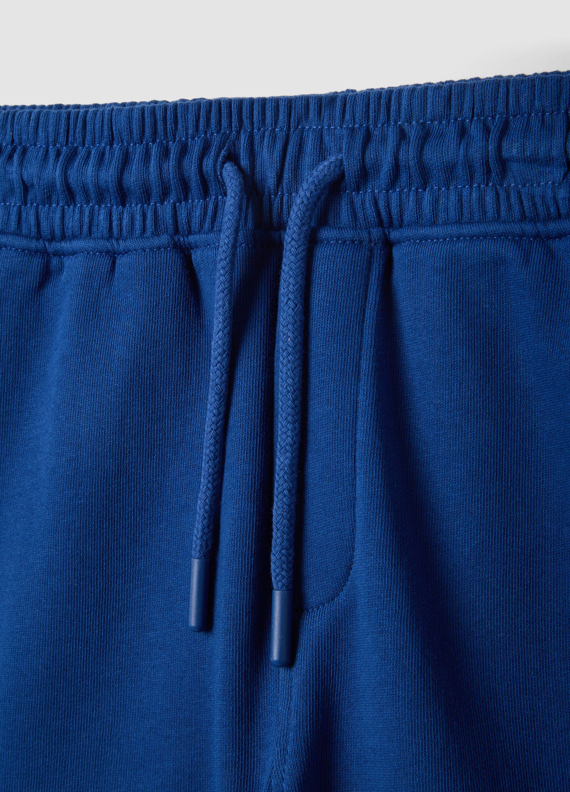 Blue pure cotton shorts with elasticated waist