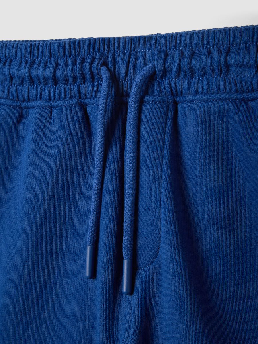 Blue pure cotton shorts with elasticated waist_2
