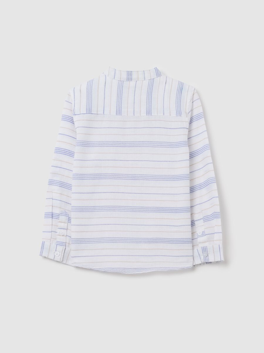 Striped shirt for boys in cotton and linen_1